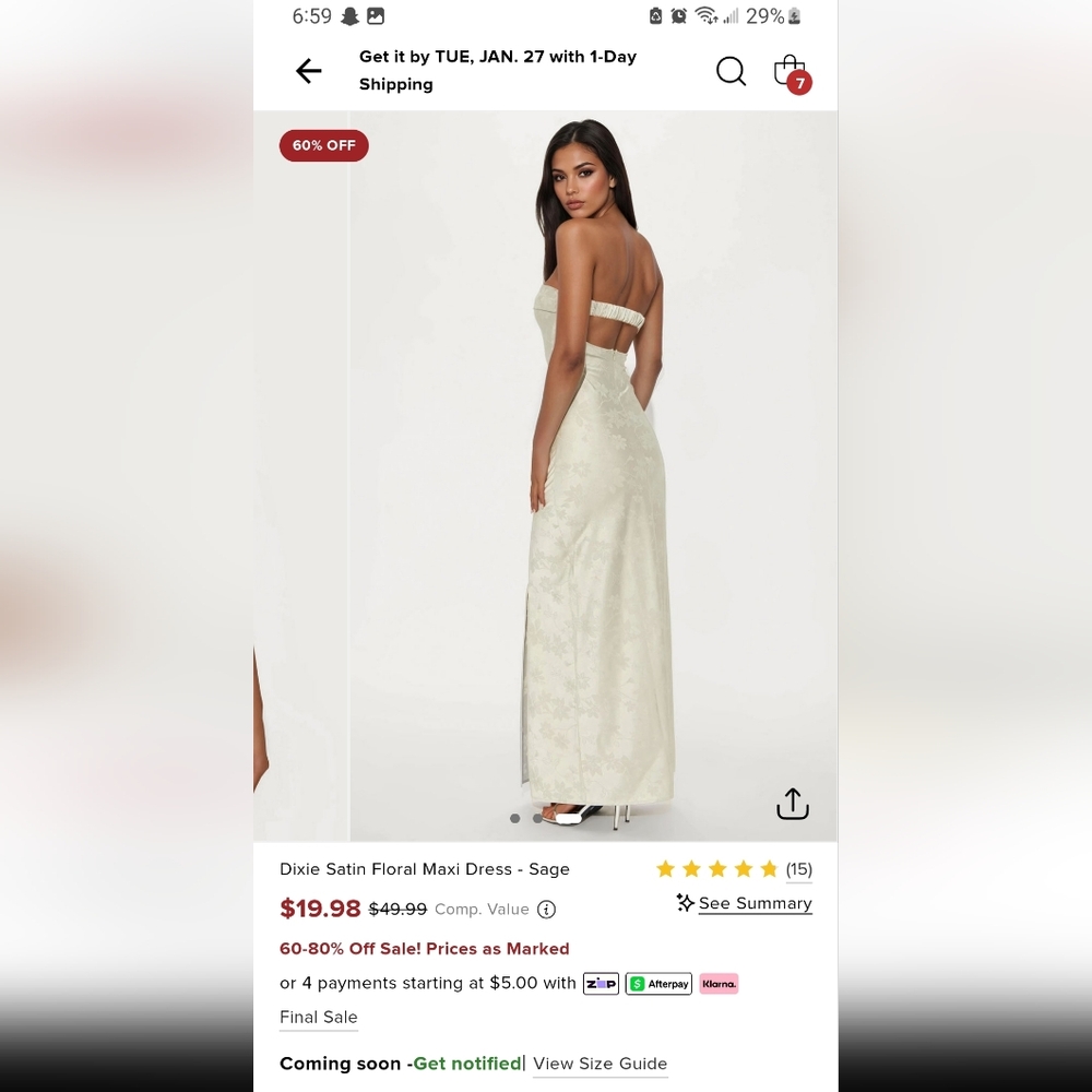 Fashion Nova Sage Satin Floral Maxi Dress